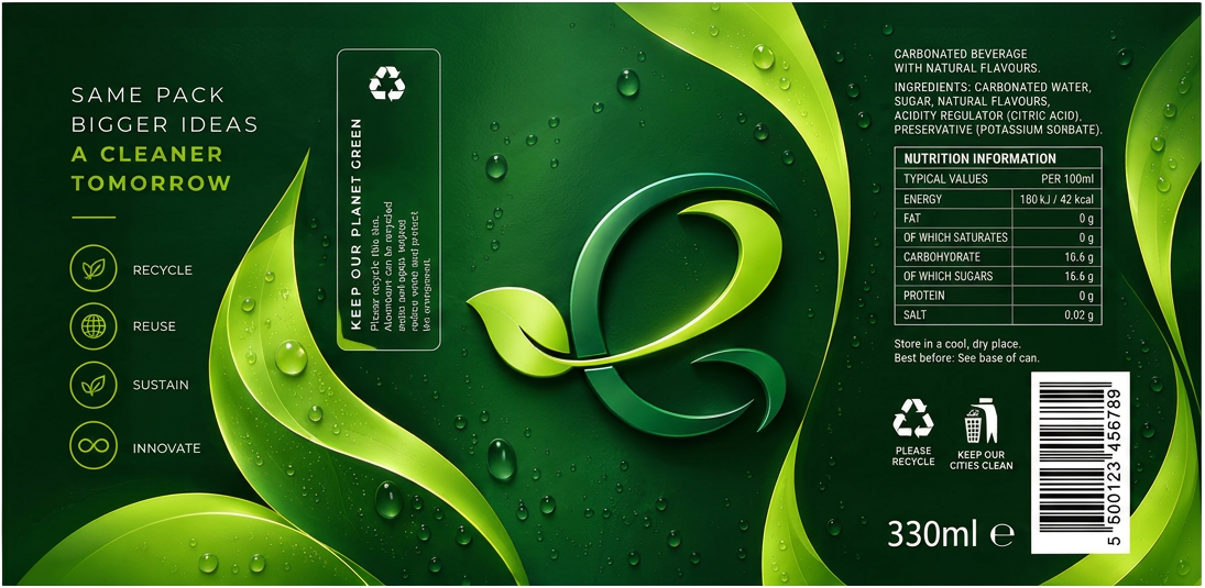GePack can label artwork with recycle, reuse, sustain and innovate messaging